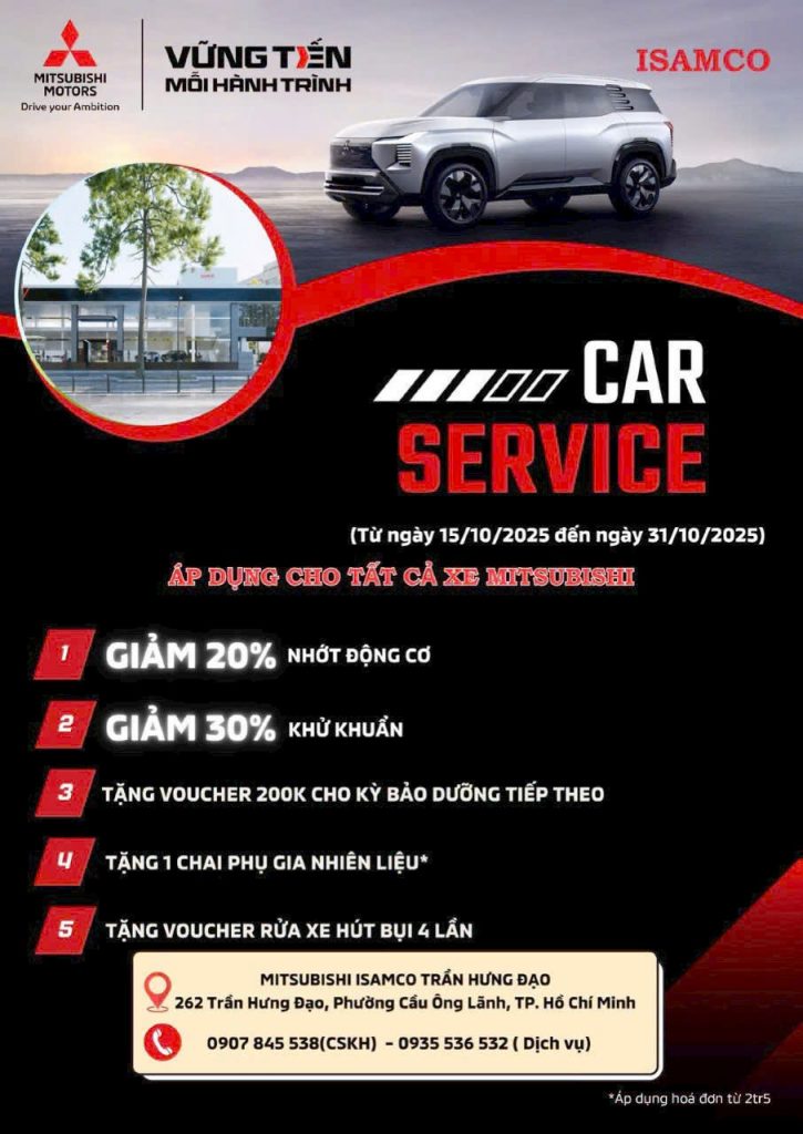 CHƯƠNG TRÌNH ƯU ĐÃI CHO KHÁCH HÀNG BẢO DƯỠNG THÁNG 10